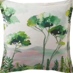 BecquetTaie d'oreiller volant, motif paysage PRINTANIERE vert