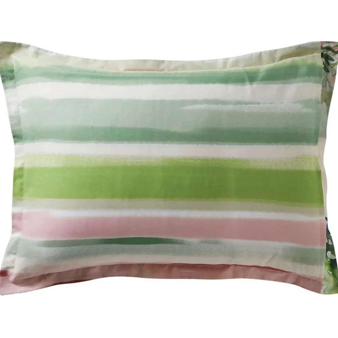 BecquetTaie d'oreiller volant, motif paysage PRINTANIERE vert