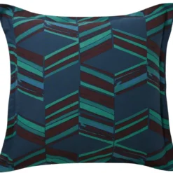 BecquetTaie d'oreiller volant carrée JEUX GRAPHIQUES style chevrons, multicolore