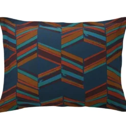 BecquetTaie d'oreiller volant carrée JEUX GRAPHIQUES style chevrons, multicolore