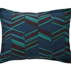 BecquetTaie d'oreiller volant carrée JEUX GRAPHIQUES style chevrons, multicolore