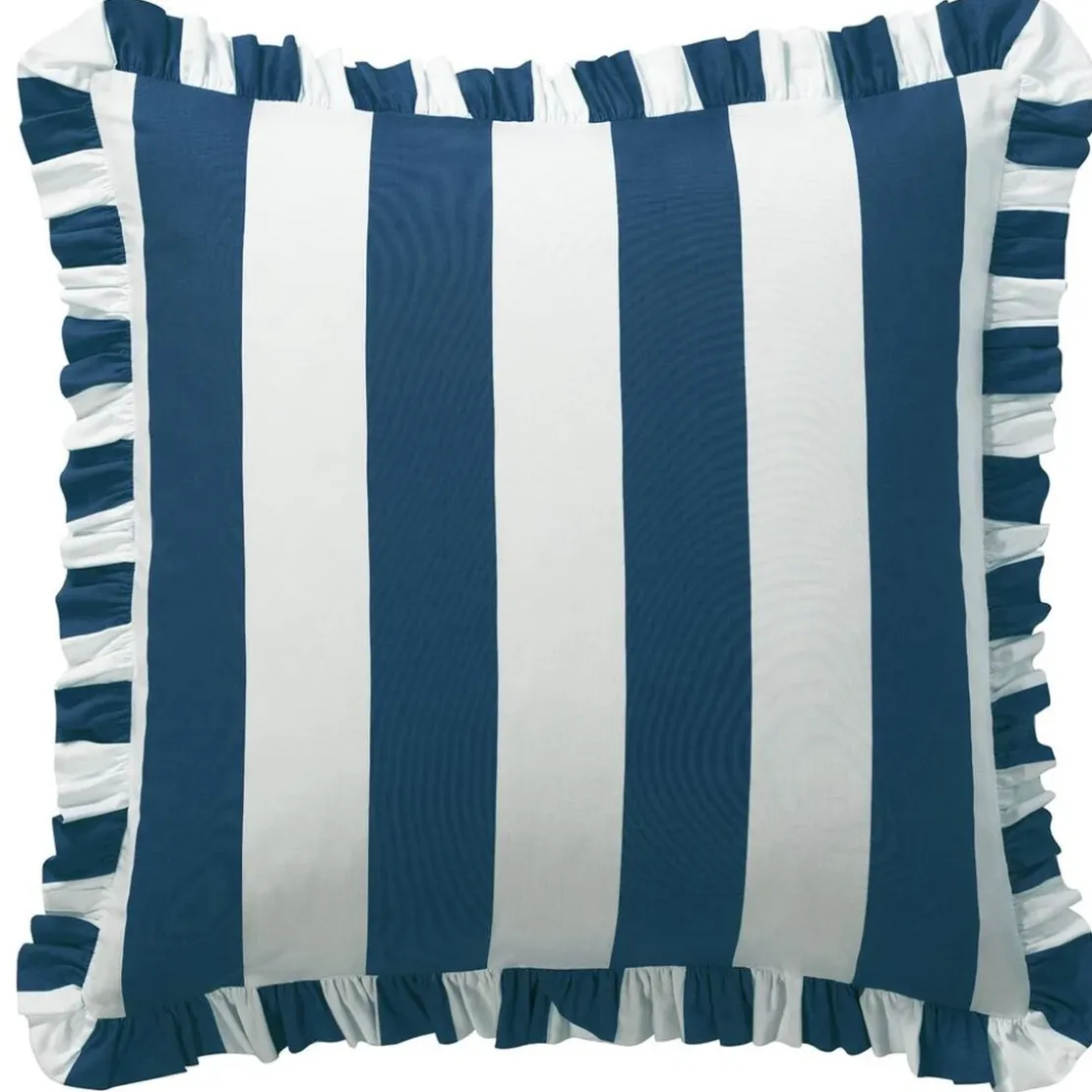 BecquetTaie d'oreiller volant réversible en coton bleu marine - ANDERSON