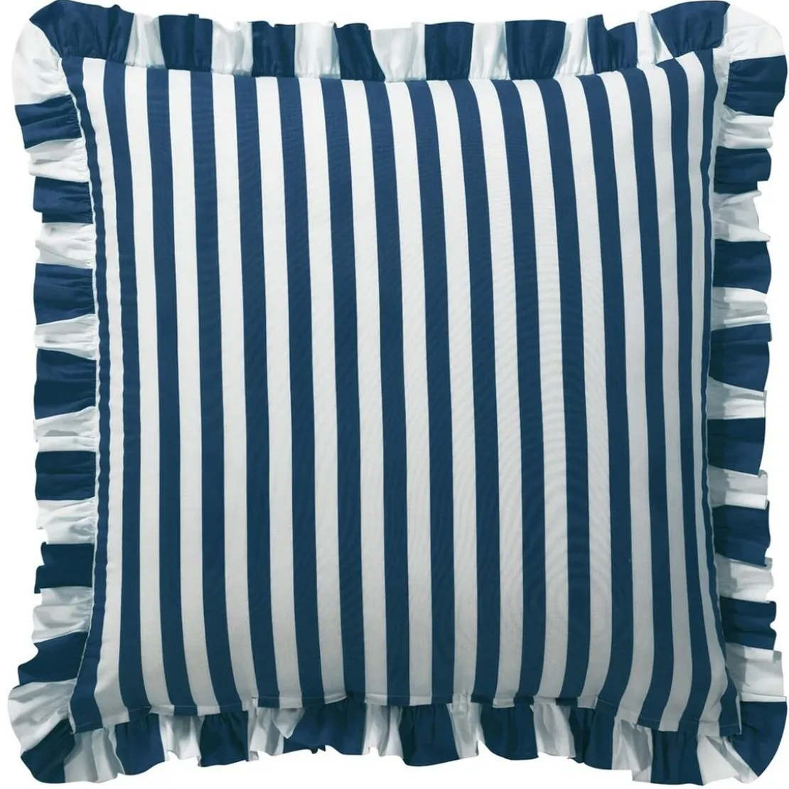 BecquetTaie d'oreiller volant réversible en coton bleu marine - ANDERSON