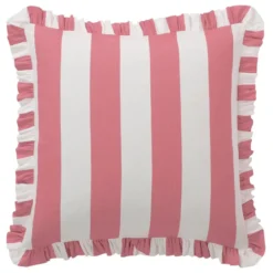 BecquetTaie d'oreiller volant réversible en coton rose bonbon - ANDERSON