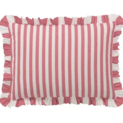 BecquetTaie d'oreiller volant réversible en coton rose bonbon - ANDERSON