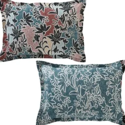BecquetTaie d'oreiller volant double face en coton imprimé DR. IRINA bleu