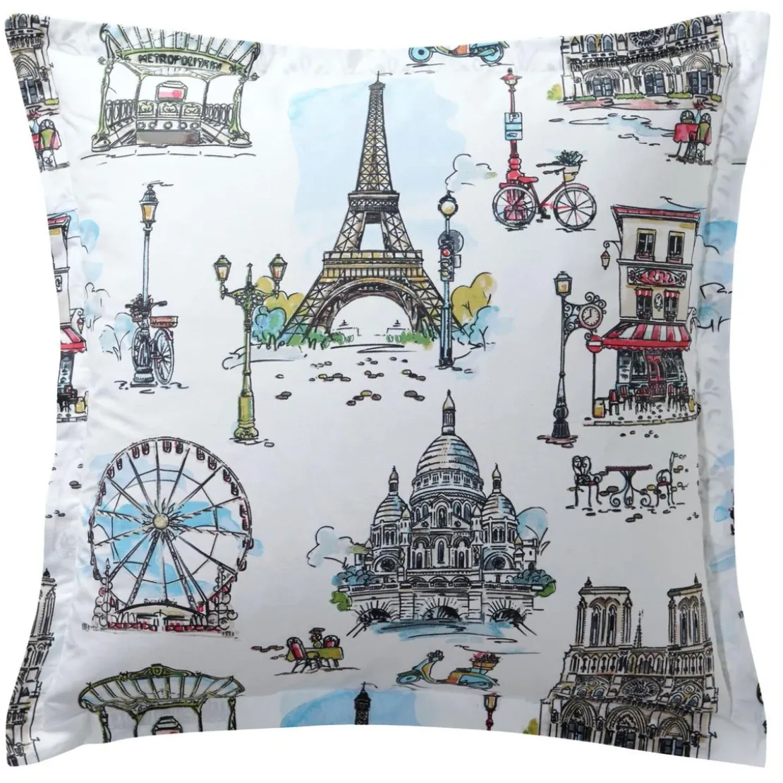 BecquetTaie d'oreiller volant PARISIEN multicolore