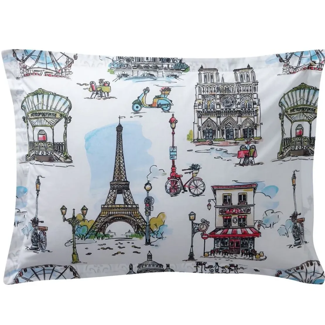 BecquetTaie d'oreiller volant PARISIEN multicolore