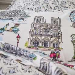 BecquetTaie d'oreiller volant PARISIEN multicolore