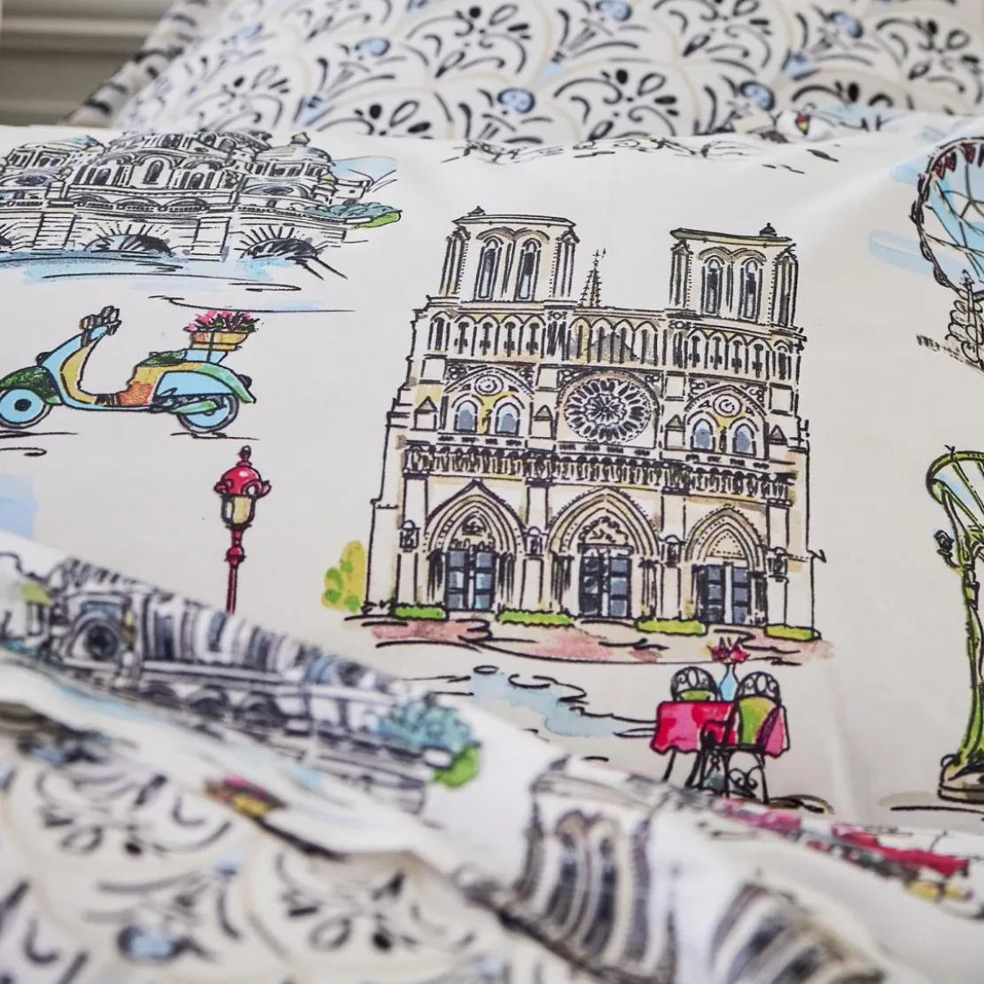 BecquetTaie d'oreiller volant PARISIEN multicolore