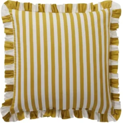 BecquetTaie d'oreiller volant réversible en coton jaune ocre - ANDERSON