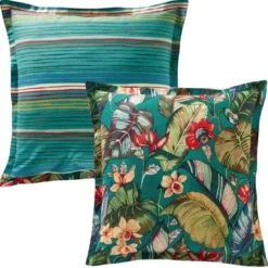 BecquetTaie d'oreiller volant double face en coton GEORGIA - multicolore