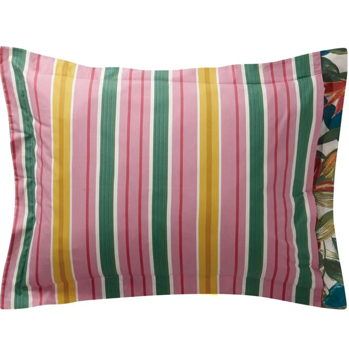 BecquetTaie d'oreiller volant fleurs et fruits exotiques BRESIL