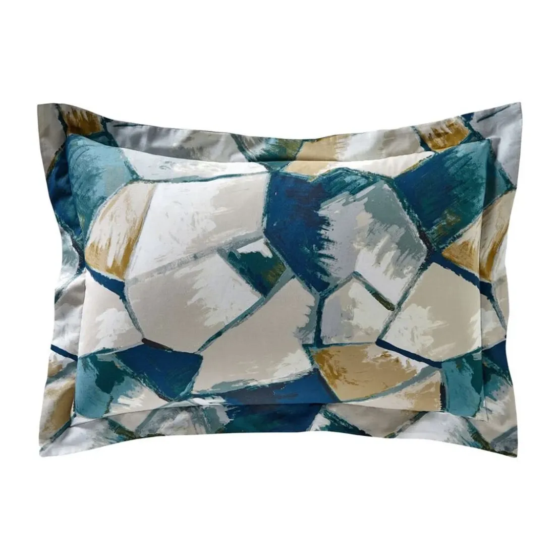 BecquetTaie d'oreilller réversible en coton bleu foncé - VITRAUX