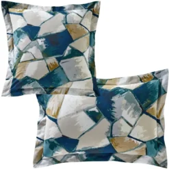 BecquetTaie d'oreilller réversible en coton bleu foncé - VITRAUX
