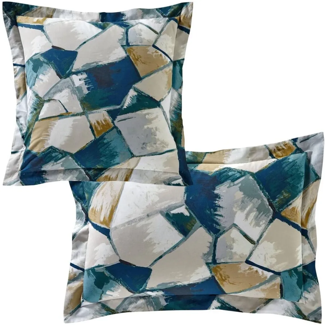 BecquetTaie d'oreilller réversible en coton bleu foncé - VITRAUX
