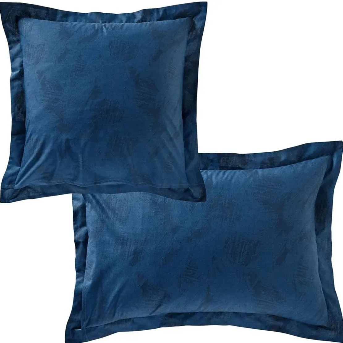 BecquetTaie d'oreilller réversible en coton bleu foncé - VITRAUX