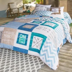 BecquetTaie et traversin d'oreiller COAST WEST bleu