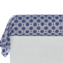 BecquetTaie traversin en coton bleu marine à motif géométriques - AFRO GEO