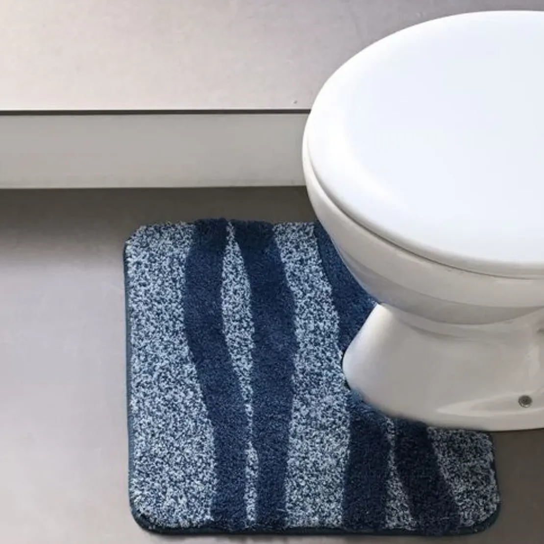 BecquetTapis contour WC en microfibre 2250 g/m² VAGUE - bleu