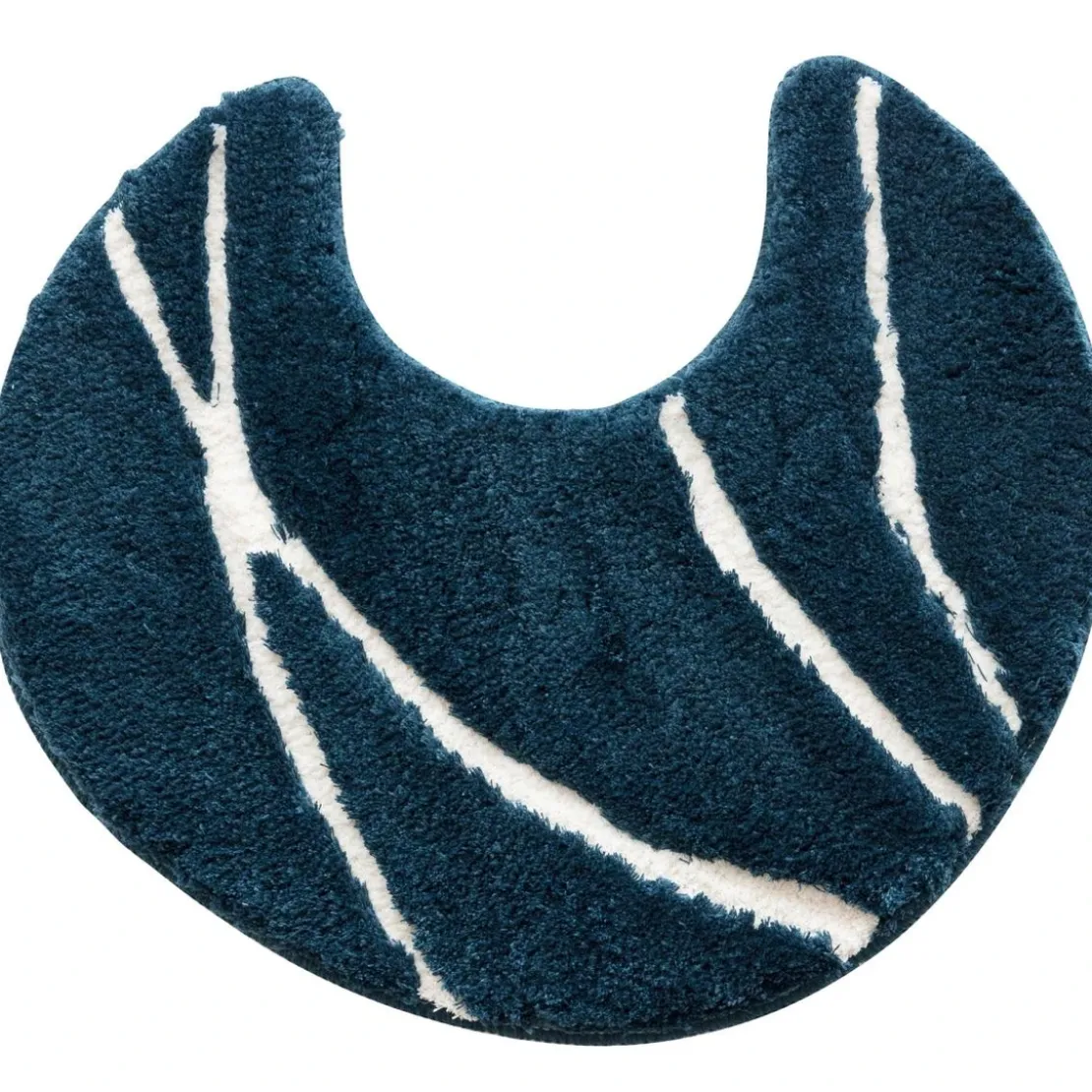 BecquetTapis contour WC en polyester bleu à motif graphique - PIERRE