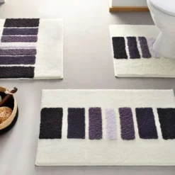 BecquetTapis contour WC à motifs géométriques et antidérapant SONIA Violet