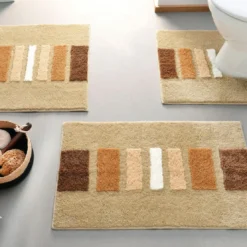 BecquetTapis contour WC épais imprimé beige SONIA