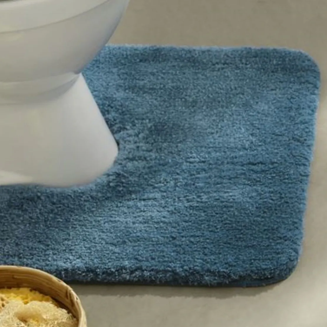 BecquetTapis contour WC UNIMICRO microfibre luxe bleu tempête