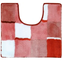 BecquetTapis de bain acrylique rose et terracotta effet mosaÎque 1850 g/m²