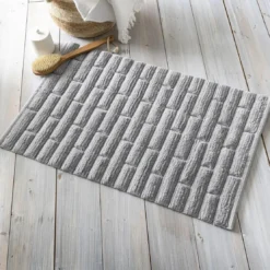 BecquetTapis de bain antidérapant BRIQUETTE 50x80 gris moyen