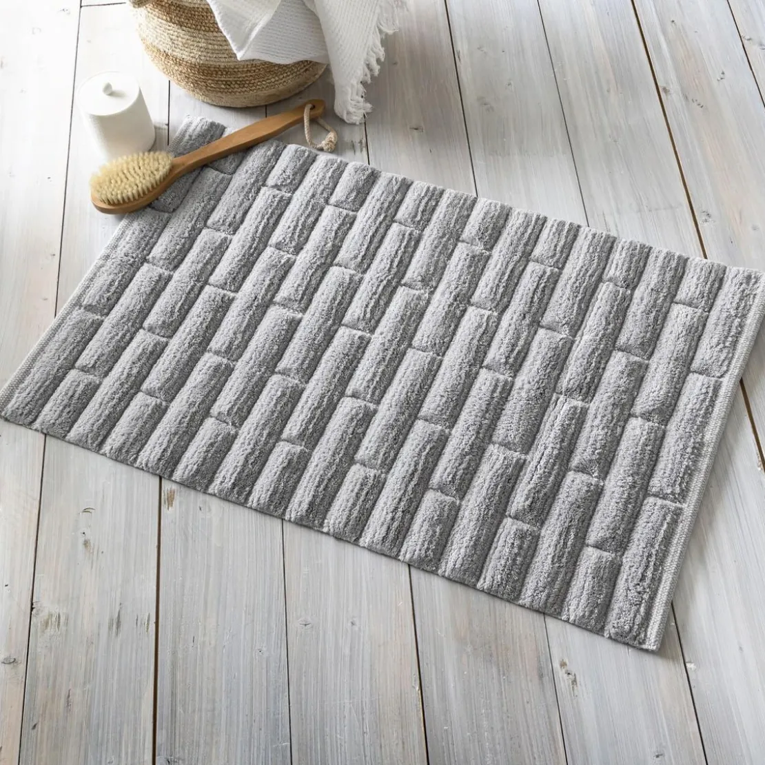 BecquetTapis de bain antidérapant BRIQUETTE 50x80 gris moyen