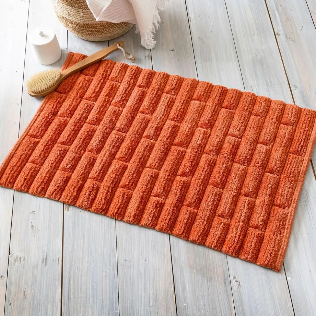BecquetTapis de bain antidérapant BRIQUETTE 50x80 terracotta
