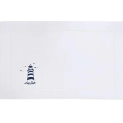 BecquetTapis de bain blanc motif phare 950 g/m² - PHARE