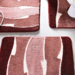BecquetTapis de bain contour WC antidérapant à motifs géométriques CONGO Rose