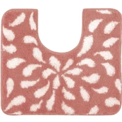 BecquetTapis de bain, contour WC en polyester PETALES rose