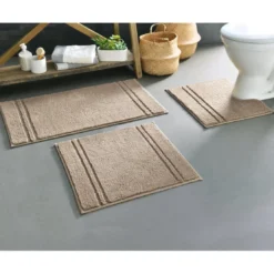BecquetTapis de bain, contour WC en coton 1800g/m² LIGNUS - beige