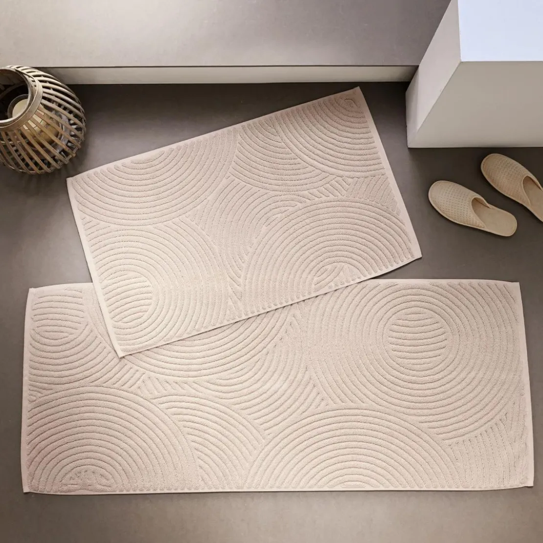 BecquetTapis de bain coton 1000 g/m²Mandala - beige sable
