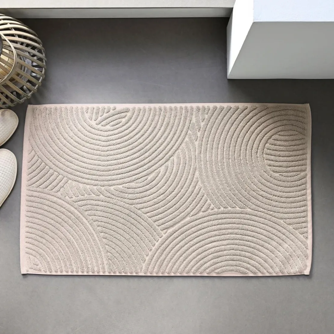 BecquetTapis de bain coton 1000 g/m²Mandala - beige sable