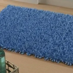 BecquetTapis de bain coton longues mèches 1500gm2 - Bleu