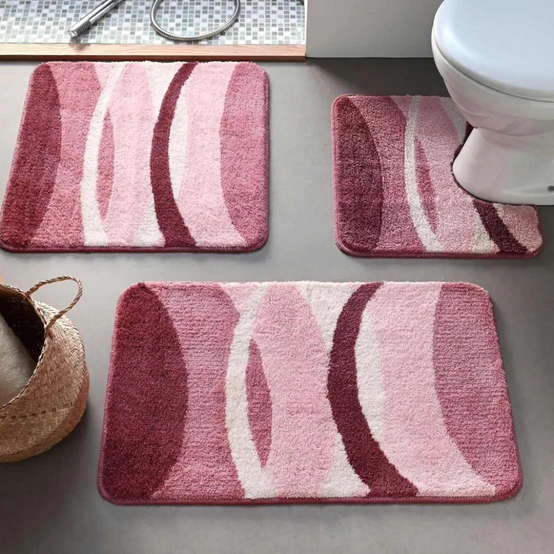 BecquetTapis de bain COURBE - rose