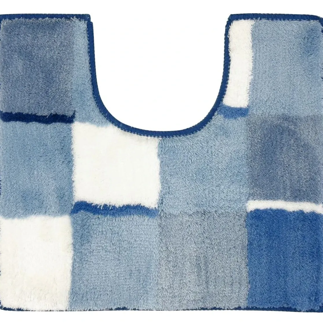 BecquetTapis de bain en acrylique bicolore bleu et blanc effet mosaÎque 1850 g/m²