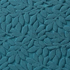 BecquetTapis de bain en coton 800 g/m² bleu motif feuillage - ROSELIERETAP