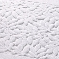 BecquetTapis de bain en coton 800 g/m² blanc craie motif feuillage - ROSELIERETAP