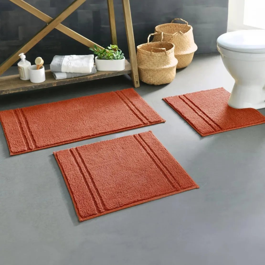 BecquetTapis de bain en coton 1800g/m² LIGNUS - terracotta
