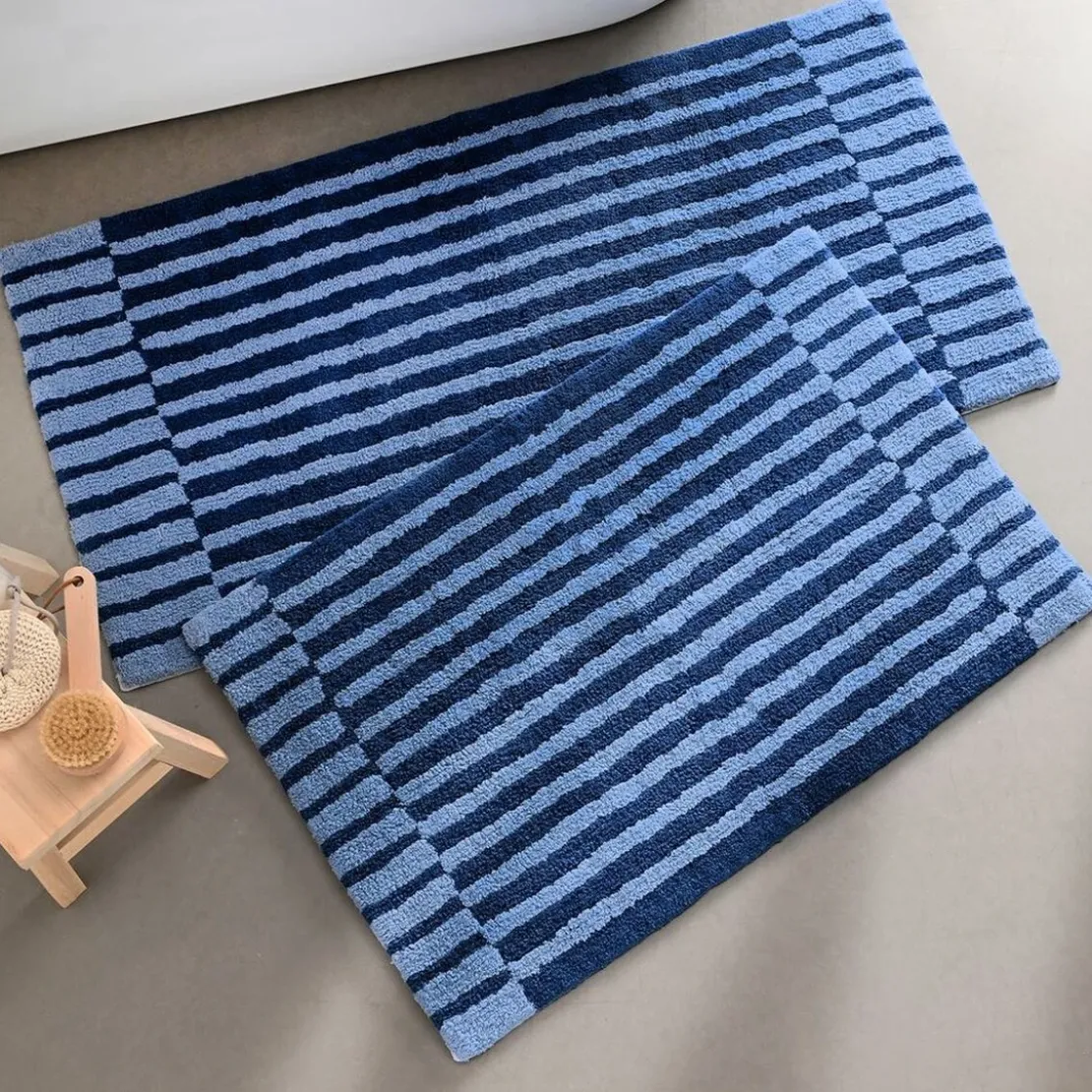 BecquetTapis de bain en coton 2000 g/m² bleu - BARRATA