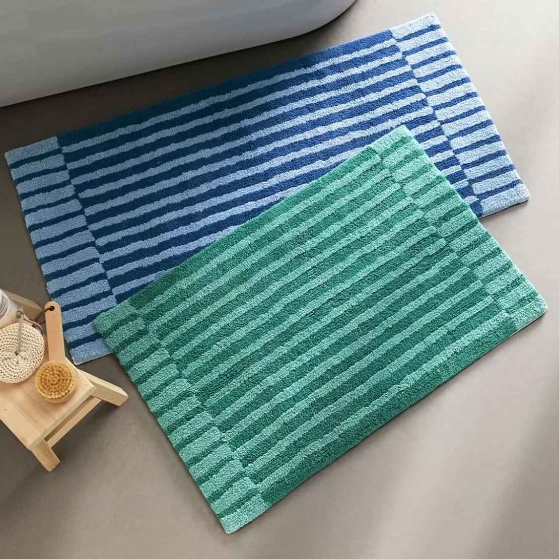 BecquetTapis de bain en coton 2000 g/m² bleu - BARRATA