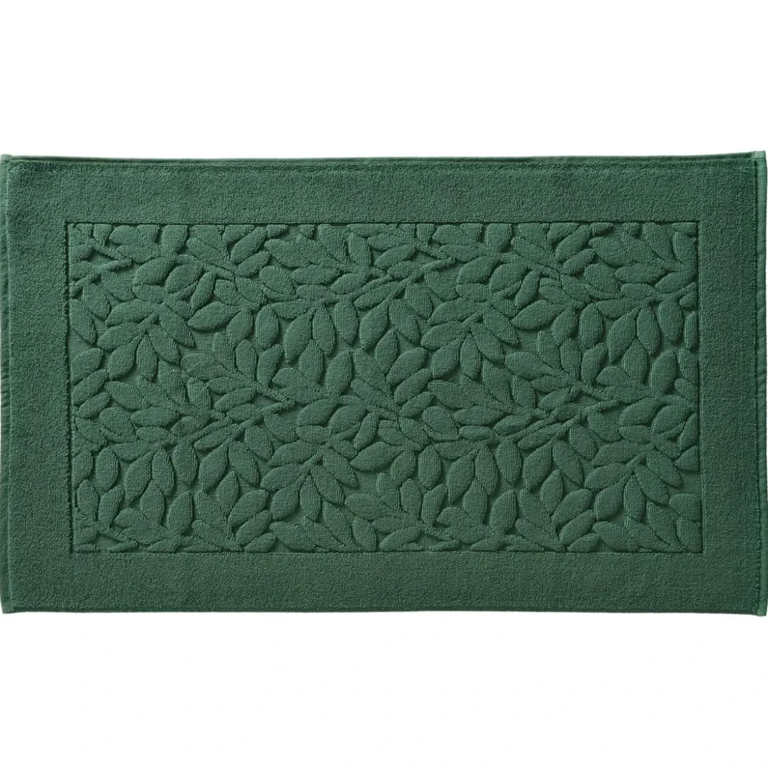BecquetTapis de bain en coton 800 g/m² vert motif feuillage - ROSELIERETAP