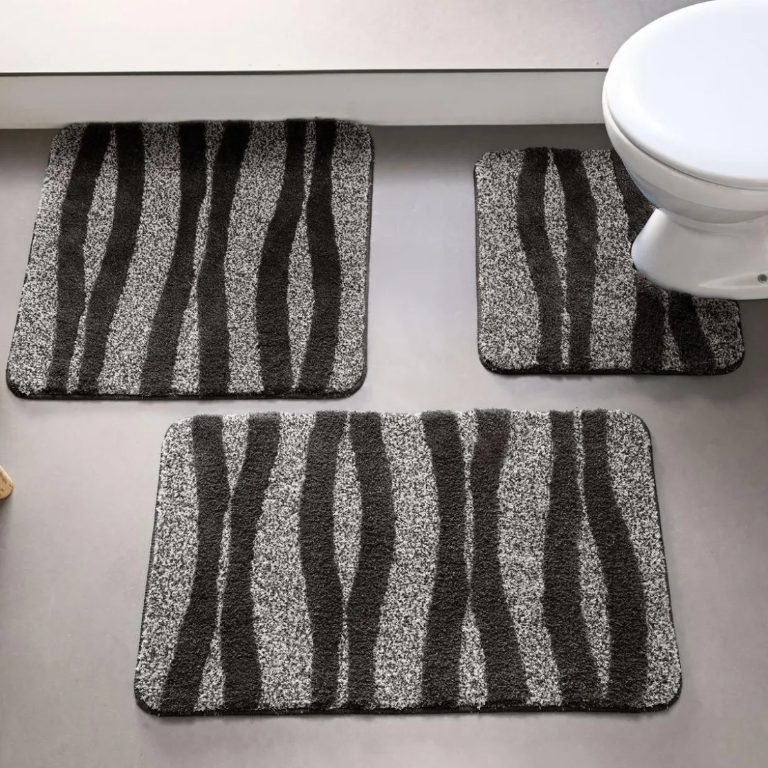 BecquetTapis de bain en microfibre 2250 g/m² VAGUE - gris