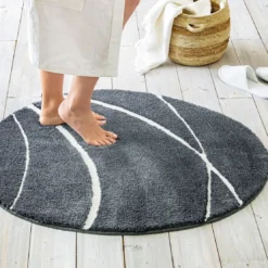 BecquetTapis de bain en polyester PIERRE gris