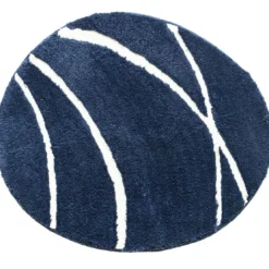 BecquetTapis de bain en polyester bleu à motif graphique - PIERRE